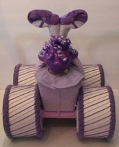 Purple Themed Baby Girl Shower Four Wheeler Diaper Cake Centerpiece Gift - £66.50 GBP