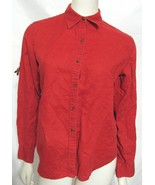 Ralph Lauren 100% Linen Red Shirt Women S Roll Up Tab Sleeve Blouse 6 - ... - $12.86