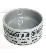 MEOW  Pet Bowl 4.5 X 2” Gray Food Water Cat Kitty Signature Stoneware New - $20.15 CAD