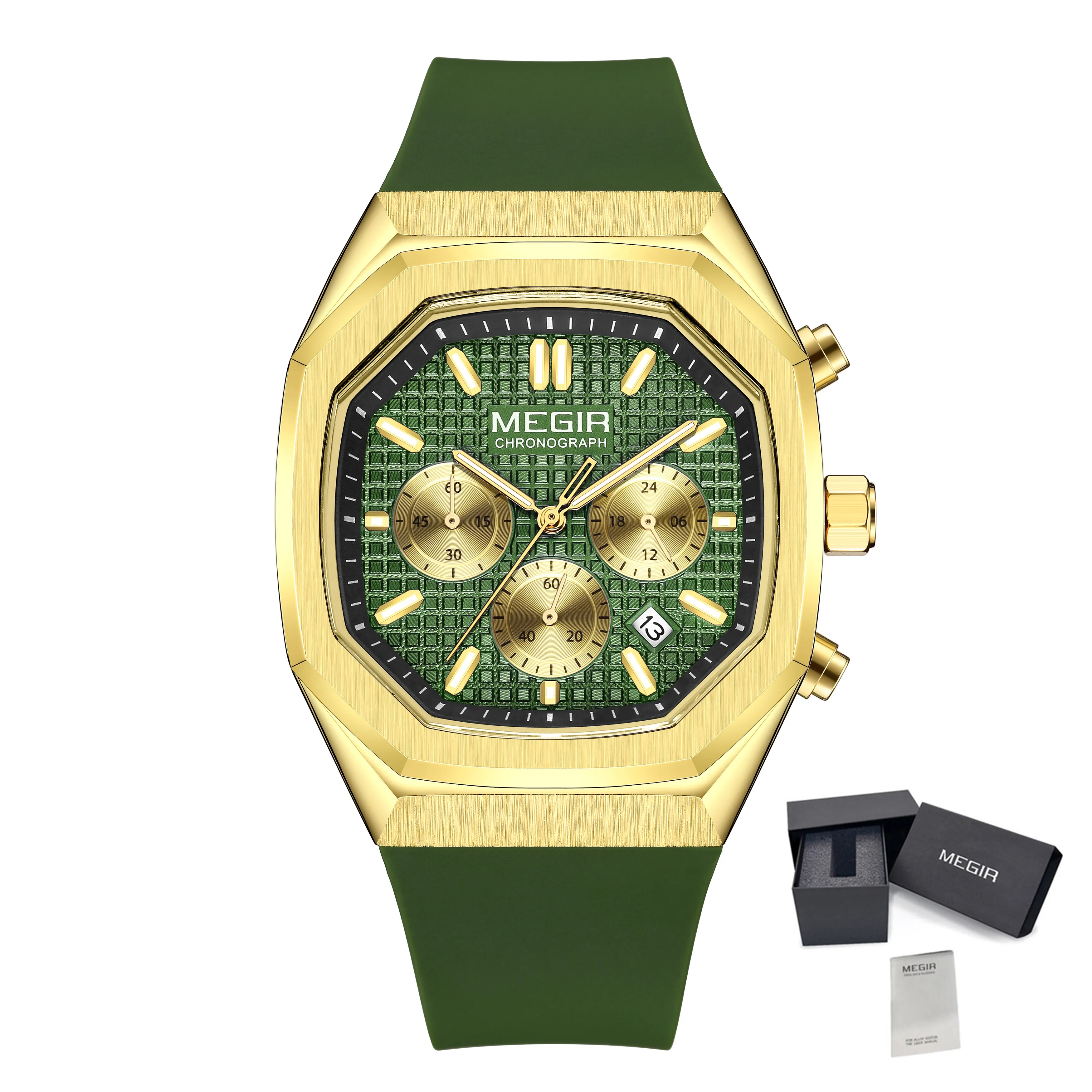 Men Watches Luxury Casual Sport Chronograph Silicone Army Military Wrist Watch C - £22.41 GBP