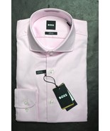 Hugo Boss Mens Max Easy Iron Sharp Stretch Cotton Pink Dress Shirt 42 16... - $97.47 CAD
