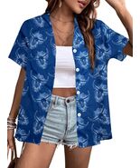Cow Skull Shirt Women Vintage Western Boho Graphic Tee Short Sleeve Blue M - $331.61 MXN