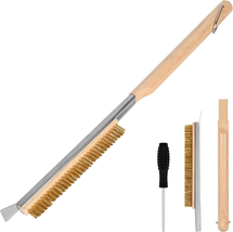 Pizza Oven Brush 20.86&quot; Brush And Stainless Steel Scraper For Pizza Stone Bbq Gr - £11.04 GBP