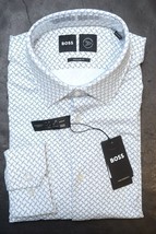 HUGO BOSS Hombre Joe Kent Viaje Ajuste Regular Rendimiento Elástico Camisa 39 - £51.11 GBP