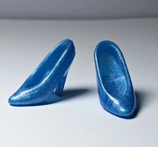 90s Style Shoes For Barbie Doll, Handmade OOAK For Collectors - Totally Blue - £5.53 GBP