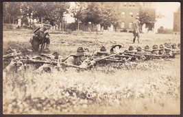 WWI Soldiers on Firing Line RPPC Company E 5th Regiment Photo Postcard #134 - $24.75