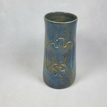 Signed Handmade Stoneware Pottery  Mug 9&quot; Tall - Art Eagle Crest - $13.96