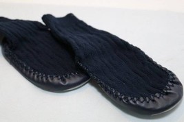 JazzyToes cable knit slipper socks navy baby boys 12-18 months leather b... - $11.85