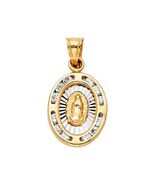 Genuine 14k Two-tone Gold Cubic Zirconia Guadalupe Medallion Pendant - $199.98