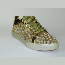 Mens Fancy Shoes By FIESSO AURELIO GARCIA, Spikes Rhine stones 2413 Gold image 2