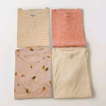 Old Navy Softest Tee Girls T-shirts Size L (10-12) 4 Pack Pink Floral Stripe Dot - £14.90 GBP