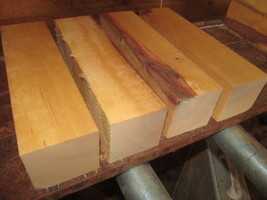 Four Red River Birch Turning Blocks Lathe Peppermill Lumber Blanks 3 X 3 X 12&quot; - £38.73 GBP