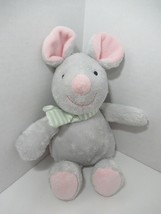 Carters plush mouse gray green striped scarf baby stuffed animal soft to... - £18.86 GBP