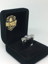 Elvis Presley Wedding Ring Square Silver Plated TCB Concert Jumpsuit S.6-10 - £18.08 GBP