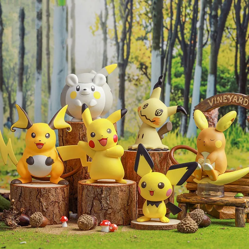 6 Pcs/Set Pokemon Pikachu Raichu Mimikyu Rowlet Anime Figures Toys Kawaii - £27.73 GBP