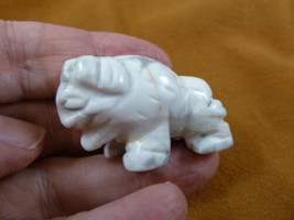 (Y-BUF-573) White gray Howlite BUFFALO bison gemstone carving gem figurine stone - £11.19 GBP