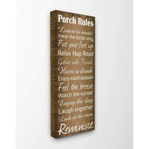 Stupell Industries Porch Rules Country Landscape Wood Textured Word Design Canva - £50.28 GBP