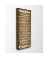 Stupell Industries Porch Rules Country Landscape Wood Textured Word Desi... - £49.27 GBP