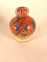 Vintage Art Glass Vase/Paperweight, Murano Style, Multi-colored, Unsigned - £16.03 GBP