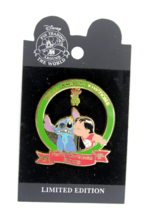 Disney 2003 Lilo &amp; Stitch Christmas Mistletoe Lilo Kissing Stitch LE Pin#26051 - £14.90 GBP