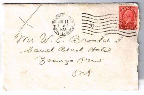 Ontario 1933 Letter South Beach Hotel Booking A Room In 1933 - £2.67 GBP