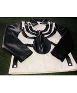 Men Black Spider White Motorcycle Racing Fashion Leather Jacket Genuine ... - £144.23 GBP