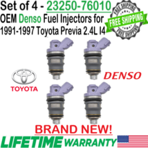 BRAND NEW Genuine Denso x4 Fuel Injectors for 1991-1997 Toyota Previa 2.4L I4 - $235.12