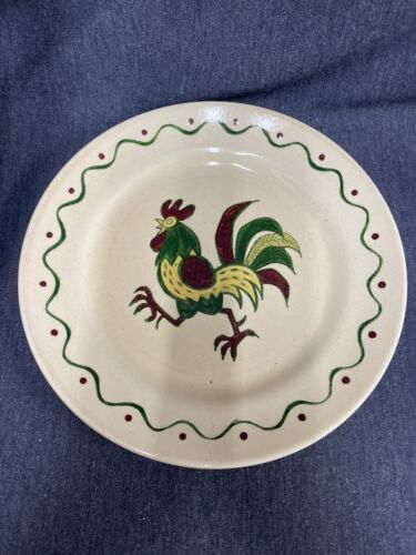 Vintage Metlox Poppytrail California Provincial Green Rooster Dinner Pla... - $10.89