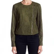 BB Dakota Women&#39;s Allerton Faux Suede Cropped Moto Jacket Size M Green - £23.35 GBP