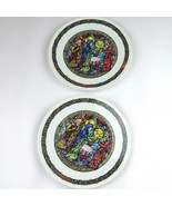 Set of 2 D&#39;ARCEAU-LIMOGES Noel Vitrail Collection Plates #4 La Purification - $21.18