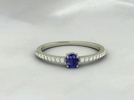 Blue Sapphire Diamond Stone Sterling Silver Multi Gemstone Women Ring Jewelry - £42.71 GBP