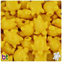 BeadTin Bright Yellow Opaque 23mm Sea Turtle Pony Beads (24pcs) - $2.39