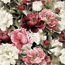 Unigoos Vintage Floral Peel And Stick Wallpaper Vinyl Removable Watercolor Peony - £29.56 GBP