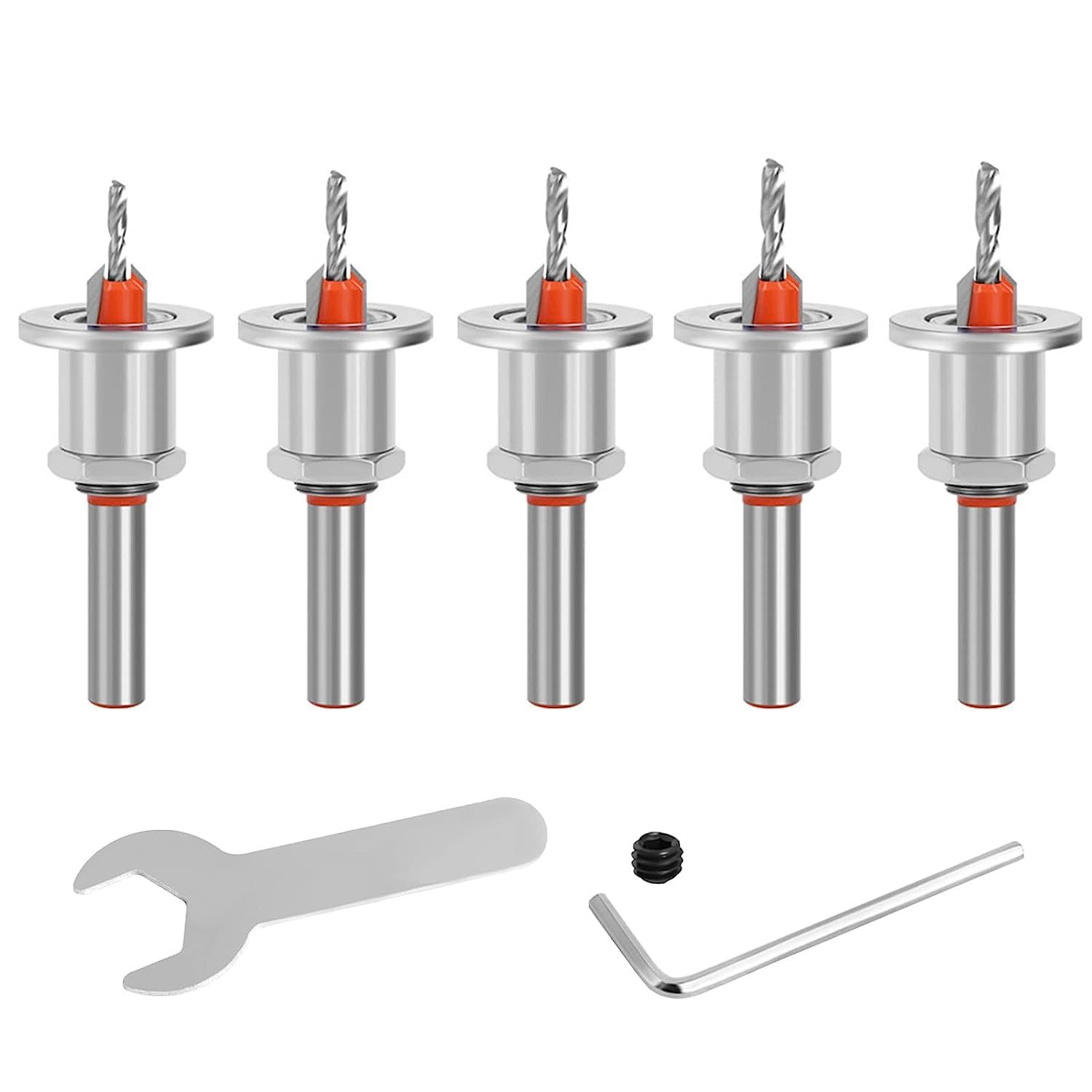 5Pcs Quick Change Adjustable Countersink Drill Bit Set, 8Mm Round Shank ... - $37.94