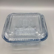 Vintage Anchor Hocking -FIRE KING- 6&quot;x5&quot; Custard Etched Glass Pan With Lid - £9.67 GBP