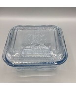 VINTAGE ANCHOR HOCKING -FIRE KING- 6&quot;x5&quot; CUSTARD ETCHED GLASS PAN WITH LID - £9.66 GBP