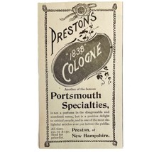 Preston 1838 Cologne 1894 Advertisement Victorian Beauty Portsmouth ADBN1zz - $12.50