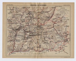 1926 Original Vintage Map Of Andorra / Cerdagne / Pyrenees - £23.20 GBP