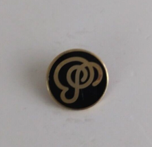 Vintage Symbol/Emblem Black &amp; Gold Tone Lapel Hat Pin - $7.28