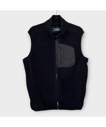 LANDS’ END black fleece zip vest men’s size medium tall outdoor hiking c... - €21,53 EUR