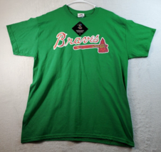 MLB Atlanta Braves Majestic T Shirt Size Large Green Knit Baseball #56 NWT - £13.46 GBP