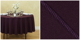 70&quot; Round Polyester Tablecloth for Wedding Event Banquet Party - Eggplant  - P01 - £28.19 GBP