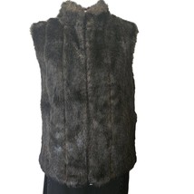 Dark Brown Faux Fur Vest with Pockets Size Small  - £19.78 GBP