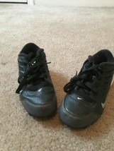 Nike Kids Child Black White Sports Cleats Shoes Size 12  - $36.26