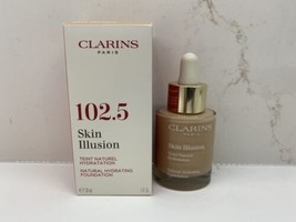 Clarins Skin Illusion Natural Hydrating Foundation #102.5 Porcelain NIB ... - $34.64