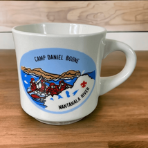 Vintage Coffee Mug Camp Daniel Boone Nantahala River White Ceramic Tea Hot 3&quot; - £10.40 GBP