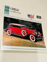 Classic Car Print Automobile picture 6X6 ephemera litho 1930 Cadillac V1... - $12.82