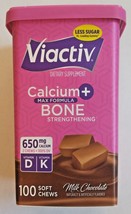 Viactiv Calcium + Bone Strengthening Milk Chocolate 100 Ct. Exp 02/24  - £15.58 GBP
