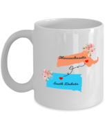Massachusetts South Dakota Gifts | Long Distance State Coffee Mug | State to  - £13.53 GBP