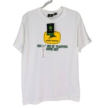 John Deere Shirt Tee Size Medium White Green Yellow New - £18.44 GBP